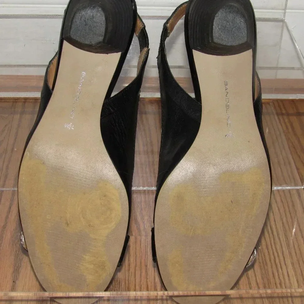 BANDOLINO Black Leather Slingback Buckle Shoes 7.5 - Picture 5 of 7